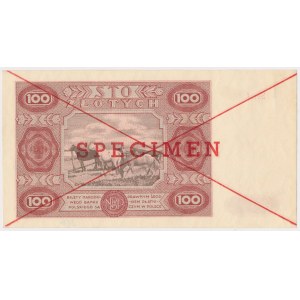 Nr 386. 100 złotych 1947 - SPECIMEN - Ser.A 1234567