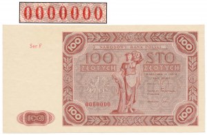 100 zlotých 1947 - Séria F 0000000