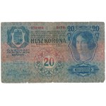 Austria, 10 - 100 Kronen 1912-1915 with Romanian stamps (4pcs)