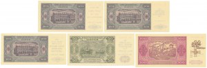 Zestaw 20 - 100 złotych 1948 - z nadrukami okolicznościowymi (5szt)