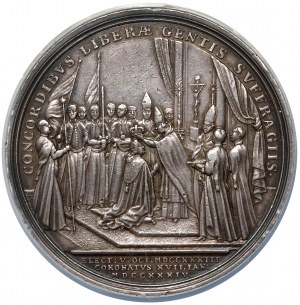August III Sas, korunovační medaile 1734.