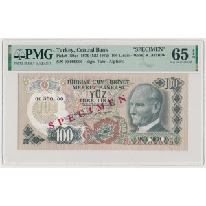 Turkey, SPECIMEN 100 Lirasi 1970 (ND 1972)