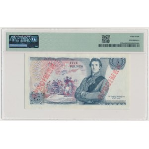 Great Britain, SPECIMEN 5 Pounds ND (1971-72)