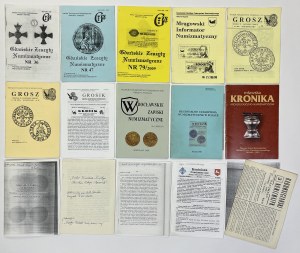 Set of numismatic magazines + leaflets/brochures (16pcs)