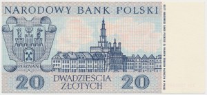 ÉCHANTILLON D'IMPRESSION des villes polonaises, 20 zloty 1965