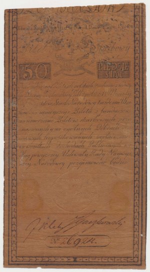 50 zloty 1794 - filigrana GR (Georgius Rex) - RARO