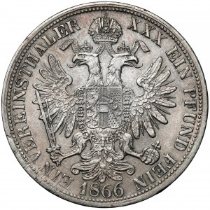 Austria, Franciszek Józef I, Vereinsthaler 1866-E, Alba Iulia