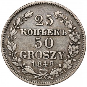 25 kopiejek = 50 groszy 1848 MW, Warszawa