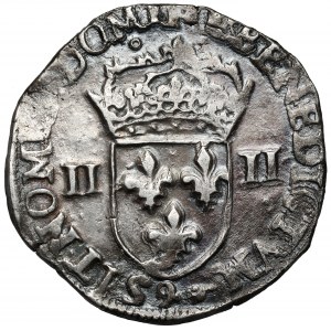 Henryk Walezy, 1/4 ecu (quart d'écu) 1584-9, Rennes