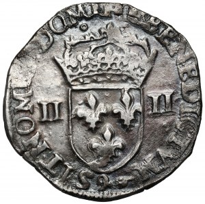 Henry of Valois, 1/4 ecu (quart d'écu) 1584-9, Rennes