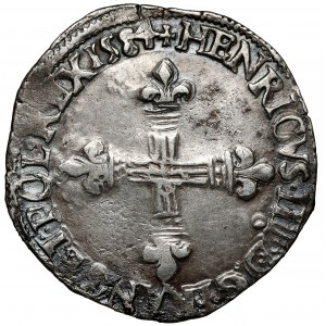Henryk Walezy, 1/4 ecu (quart d'écu) 1584-9, Rennes