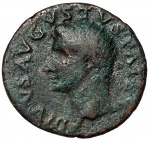 Octavianus Augustus (27 př. n. l. - 14 n. l.), Dupondius posmrtně ražený za vlády Tiberia (14-37 n. l.).