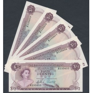 Bahamas, 50 Cents 1965 (5pcs)