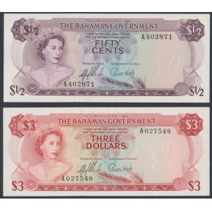 Bahamas, 50 Cents & 3 Dollars 1965 (2pcs)