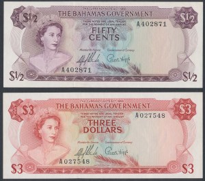 Bahamas, 50 Cents & 3 Dollars 1965 (2pcs)