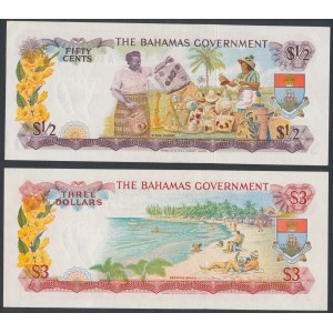 Bahamas, 50 Cents & 3 Dollars 1965 (2pcs)