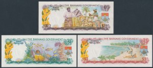 Bahamas, 5 centesimi, 1 e 3 dollari 1965 (3 pezzi)