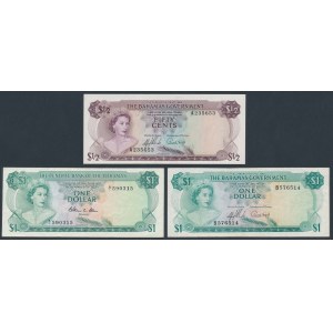 Bahamas, 50 Cents & 2x 1 Dollars 1965-1974 (3pcs)