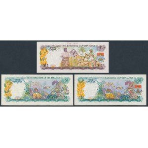 Bahamas, 50 Cents & 2x 1 Dollars 1965-1974 (3pcs)
