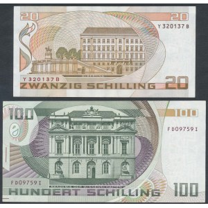 Austria, 20 Schilling 1986 & 100 Schilling 1984 (2pcs)