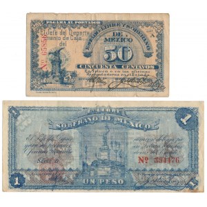 Mexico, 50 Centavos i 1 Pesos 1915 (2szt)