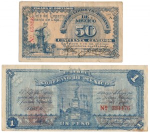 Mexique, 50 Centavos et 1 Pesos 1915 (2pc)