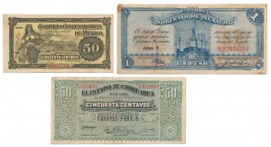 Mexiko, 2x 50 centavos a 1 pesos 1914-1915 (3ks)