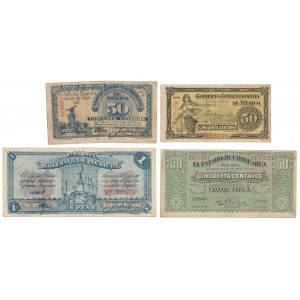 Mexico, 3x 50 Centavos i 1 Pesos 1914-1915 (4pcs)