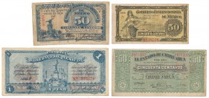 Mexiko, 3x 50 centavos a 1 pesos 1914-1915 (4ks)
