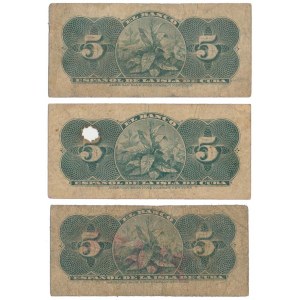 Cuba, 3x 5 Centavos 1896 (3pcs)