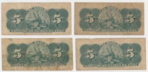 Cuba, 4x 5 Centavos 1896 (4pcs)
