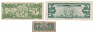 Cuba, 5 Centavos & 2x 5 Pesos 1896-1960 (3pcs)