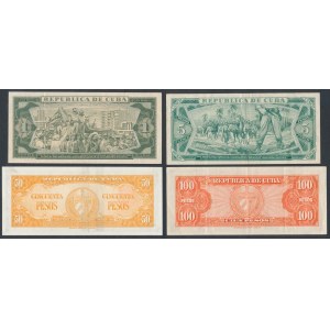 Cuba, 1 - 100 Pesos 1958-1969 (4pcs)