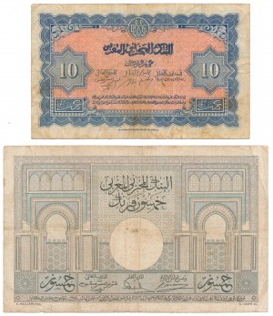 Marokko, 10 und 50 Francs 1938-1943 (2 Stck.)