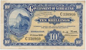 Gibraltar, 10 Shillings 1942