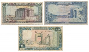 Liban, 50, 100 i 250 Livres ND (3szt)
