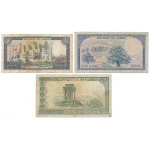 Liban, 50, 100 i 250 Livres ND (3pcs)