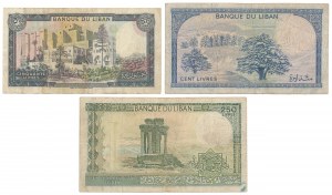 Liban, 50, 100 i 250 Livres ND (3szt)