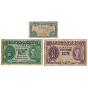 Hongkong, 5 centů, 2x 1 dolar ND (3ks)