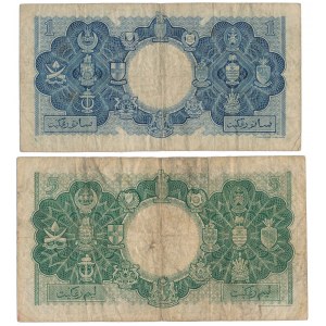 Malaya and British Borneo, 1 & 5 Dollars 1953 (2pcs)
