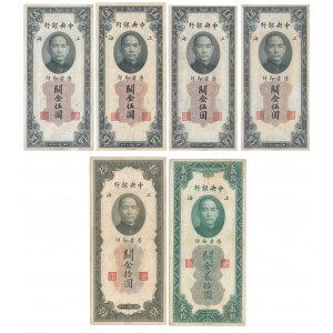 China, Shanghai 4x 5, 10 i 20 Customs Gold Units 1930 (6pcs)