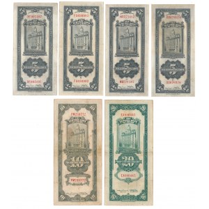 China, Shanghai 4x 5, 10 i 20 Customs Gold Units 1930 (6pcs)