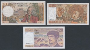 Francja, 2x 10 i 20 Francs 1969-1988 (3szt)