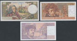 Francja, 2x 10 i 20 Francs 1969-1988 (3szt)