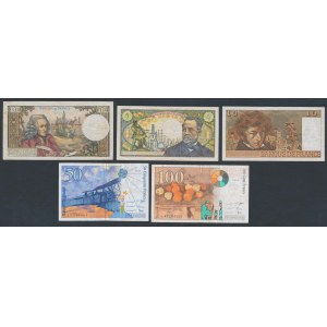 France, 5 - 100 Francs 1965-1998 (5pcs)