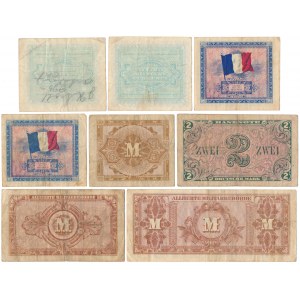 Allied Occupation WWII, set of banknotes (8pcs)
