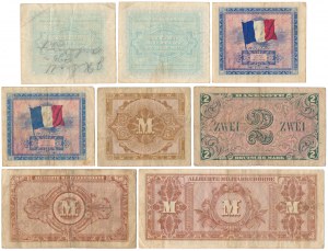 Okupacja aliancka, zestaw banknotów (8szt)