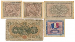 Okupacja aliancka / japońska, banknoty z podpisami żołnierzy (5szt)