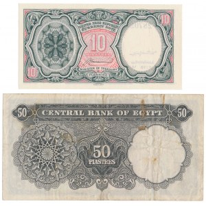 Egypt, 50 Piastres & United Arab Republic, 10 Piastres (2pcs)