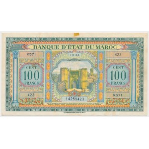 Morocco, 100 Francs 1944